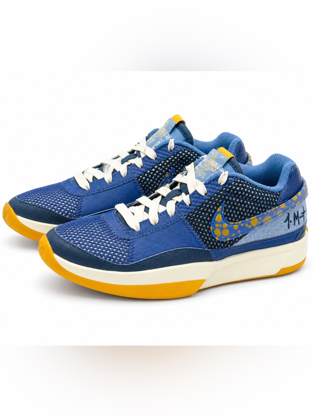 Nike Ja 1 SE GS Mystic Navy Basketball Shoes Youth 3.5Y Blue Yellow FQ7371-400